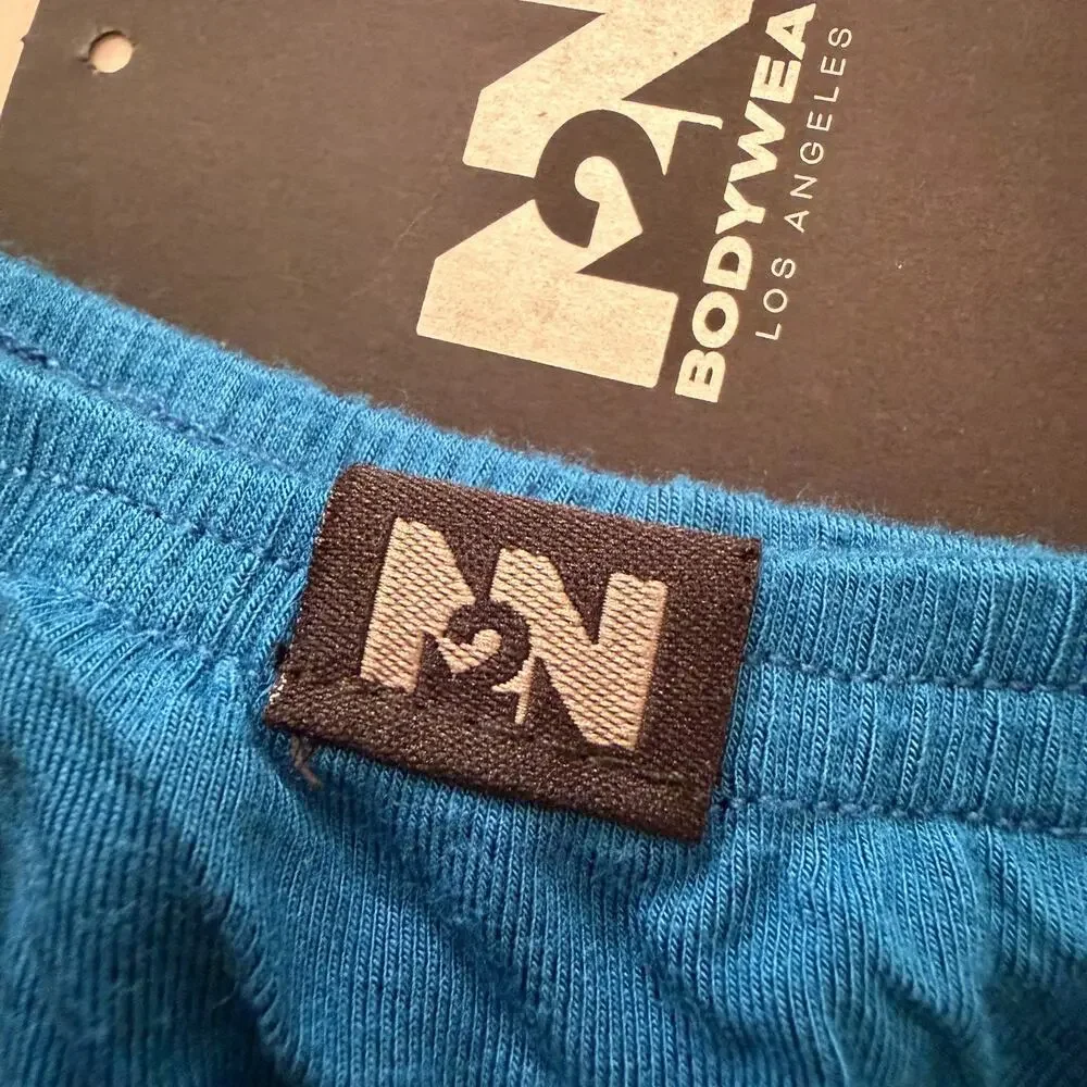 Set Of 2 N2N Bodywear Mens Essential Thong Color Teal Blue Size Large
